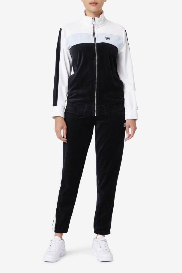 Black/White/Skyway Brice Velour Jacket Fila UK
