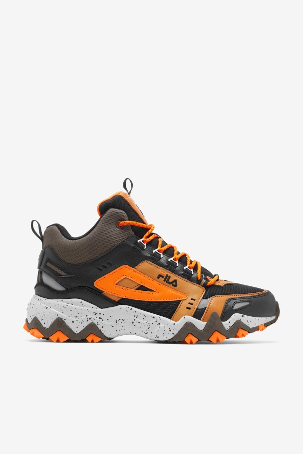 Black/Major Brown/Orange Fila UK Men's Oakmont Tr Mid
