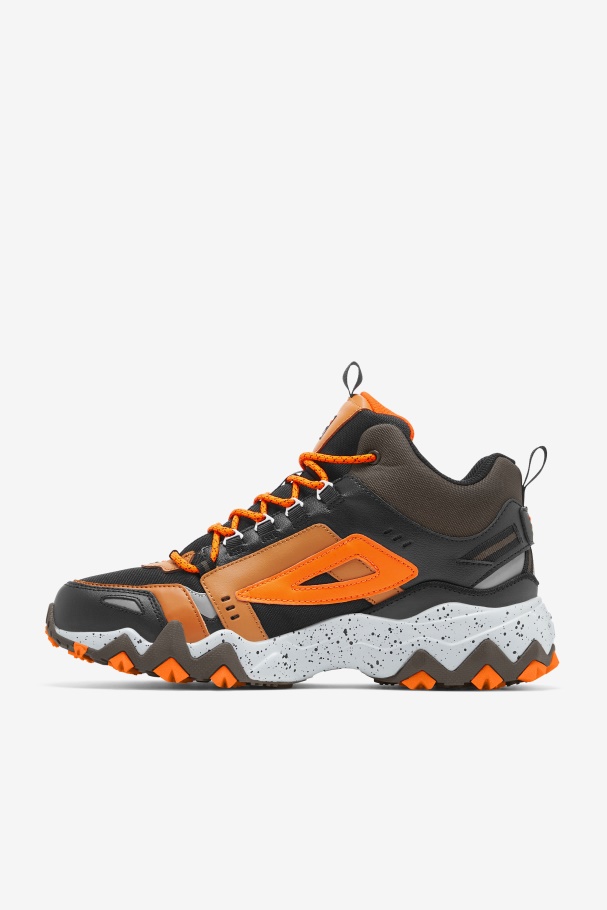 Black/Major Brown/Orange Fila UK Men\'s Oakmont Tr Mid