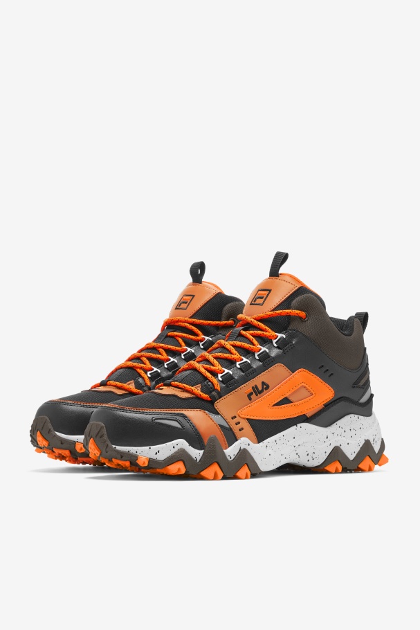 Black/Major Brown/Orange Fila UK Men\'s Oakmont Tr Mid