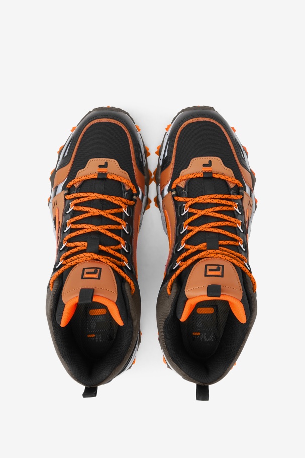 Black/Major Brown/Orange Fila UK Men\'s Oakmont Tr Mid