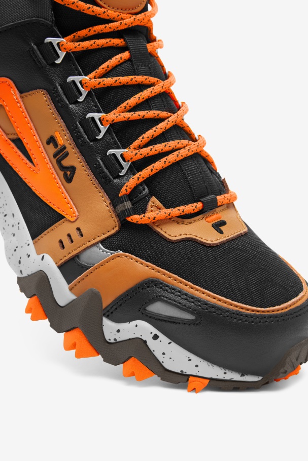 Black/Major Brown/Orange Fila UK Men\'s Oakmont Tr Mid