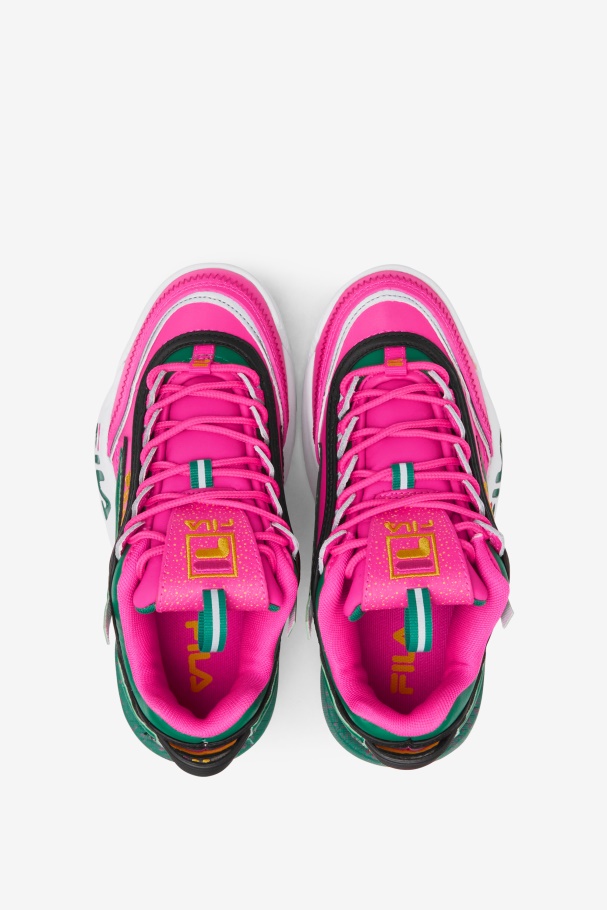 Fila UK Big Kids\' Disruptor 2 EXP Pink Glo/Green/Gold