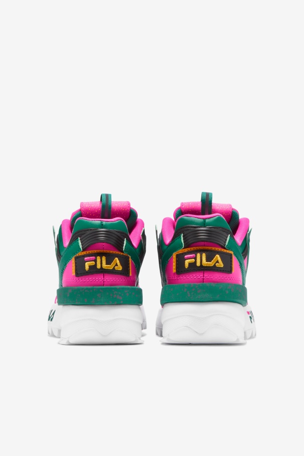 Fila UK Big Kids\' Disruptor 2 EXP Pink Glo/Green/Gold
