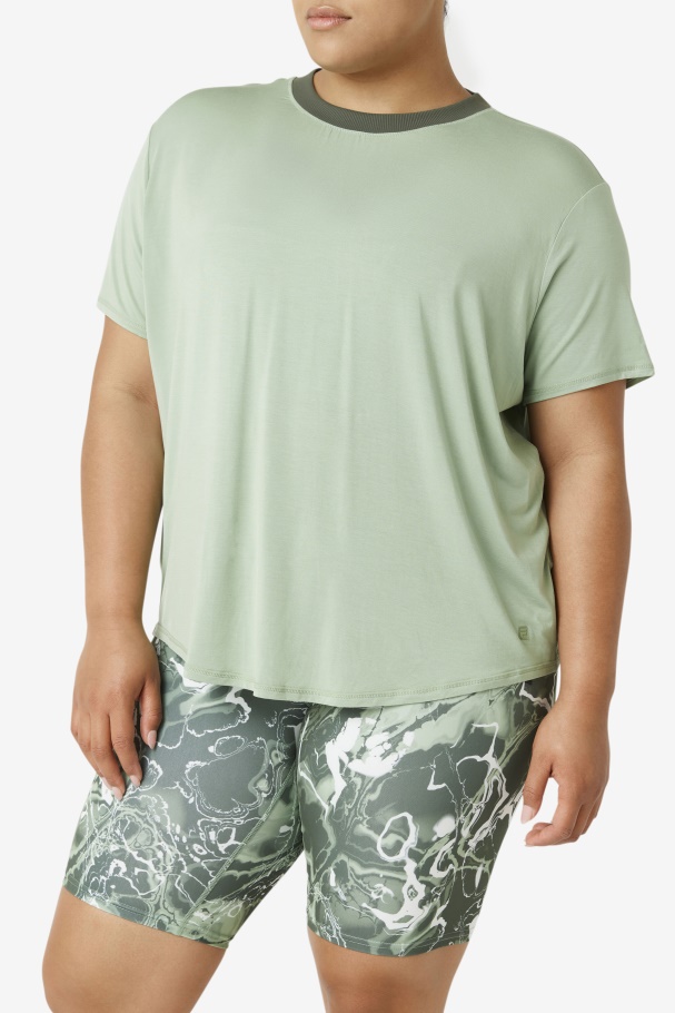 Fi-Lux Short Sleeve Top Basil/Thyme Fila UK