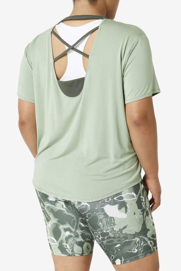 Fi-Lux Short Sleeve Top Basil/Thyme Fila UK