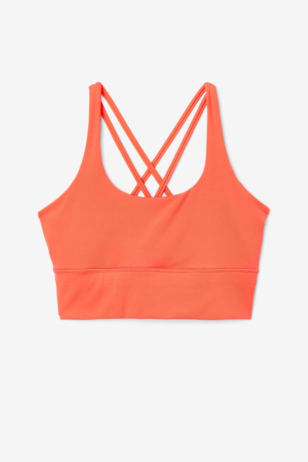 Uplift Cross Back Bra Top Fila UK Hot Coral