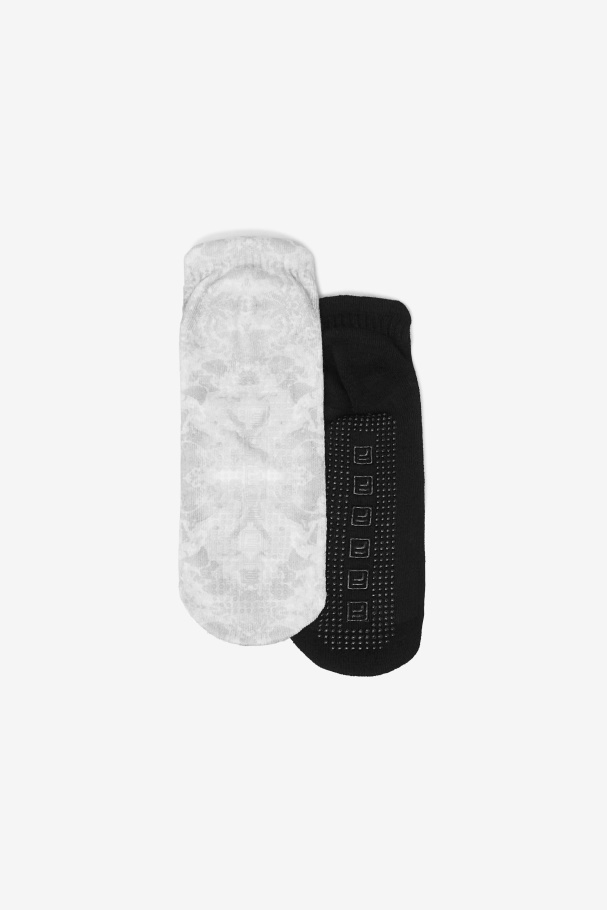 Women\'s Tie Dye Grip Sock 2-Pack Grey Multi Fila UK