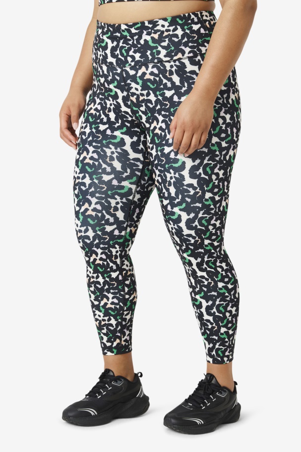 Forza Sleek 7/8 Leggings Fila UK Black Animal Print
