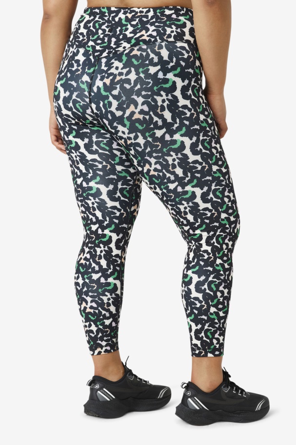 Forza Sleek 7/8 Leggings Fila UK Black Animal Print