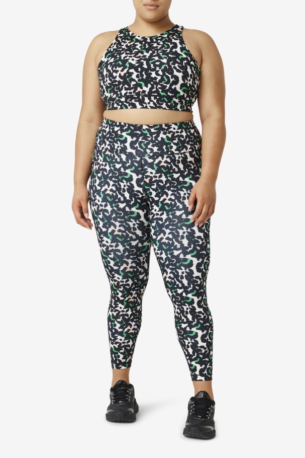 Forza Sleek 7/8 Leggings Fila UK Black Animal Print