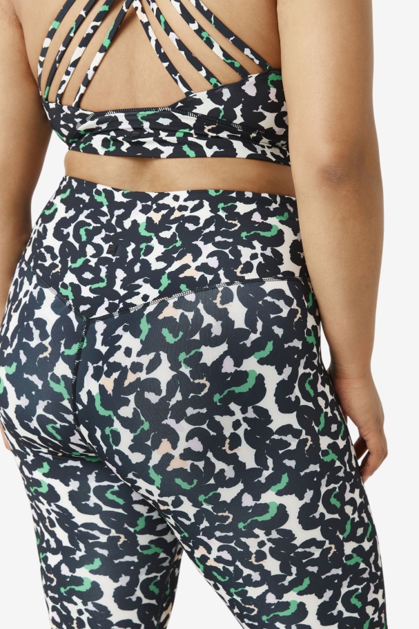 Forza Sleek 7/8 Leggings Fila UK Black Animal Print