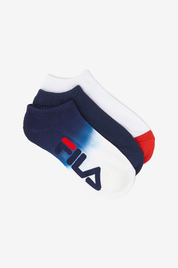 Fila UK Navy Women's Dip Dye No Show Sock 3-Pack
