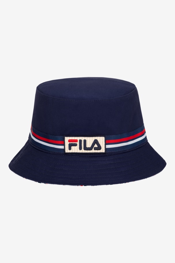 Peacoat Fila UK reversible bucket hat