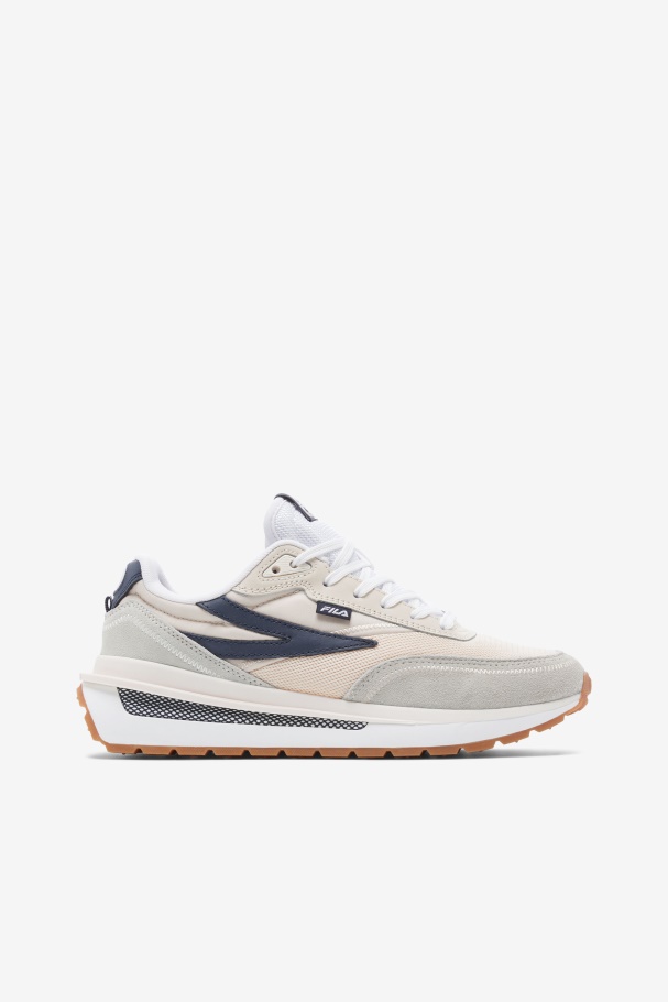 Bleached Sand/Navy/White Fila UK Women's Renno