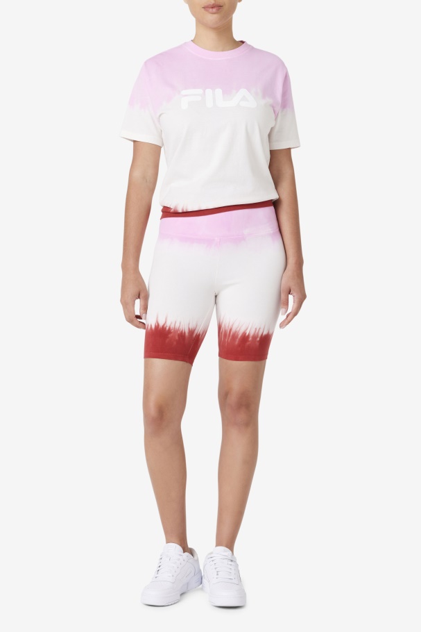 Taima Tie Dye Bike Short Fila UK Pirouette/White/Earth Red