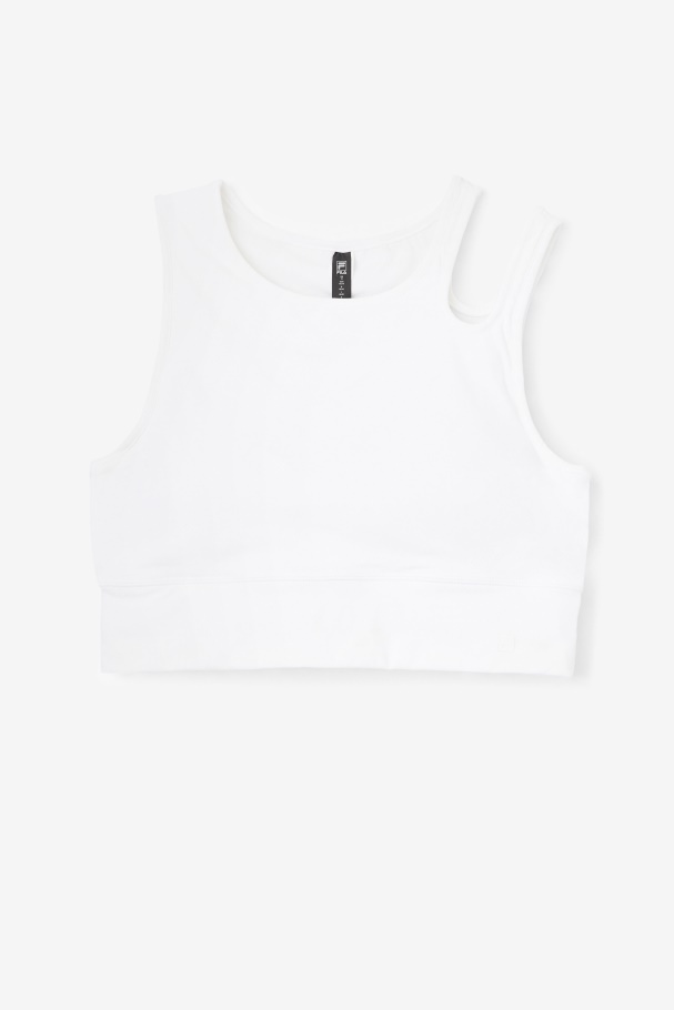 White Uplift Slice Crop Bra Top Fila UK