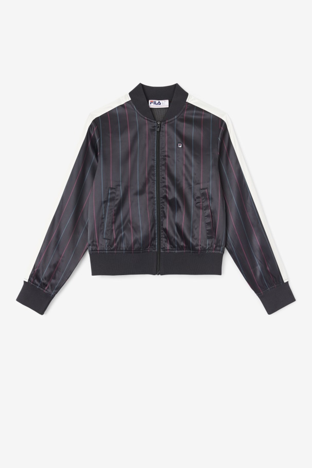 Farah Satin Track Jacket Fila UK Black/Tofu