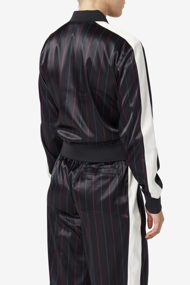 Farah Satin Track Jacket Fila UK Black/Tofu