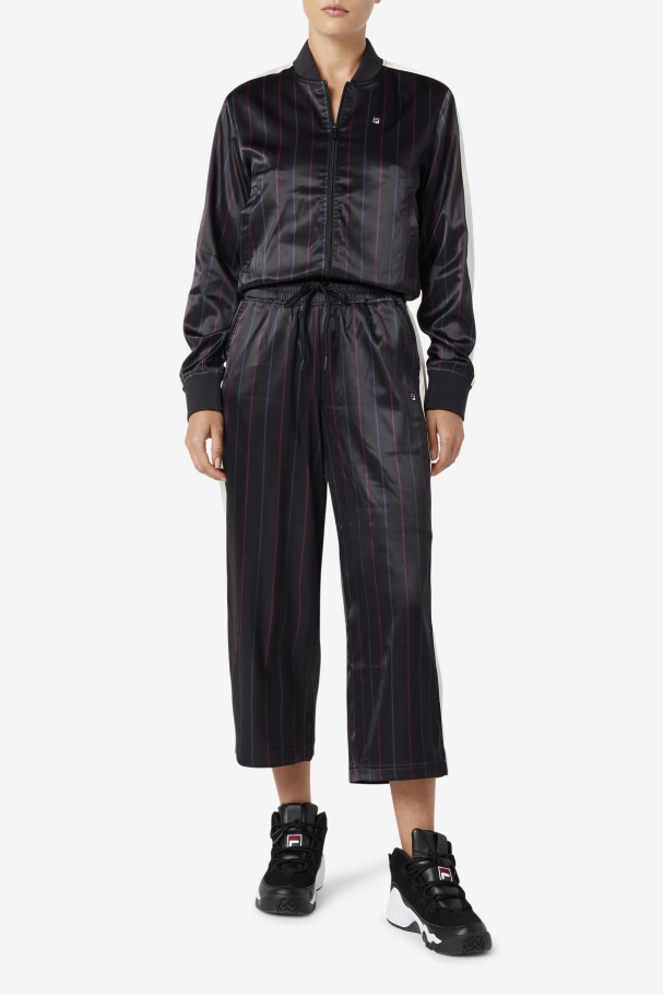 Farah Satin Track Jacket Fila UK Black/Tofu