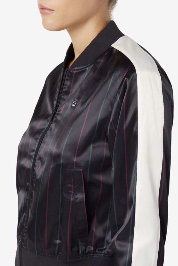 Farah Satin Track Jacket Fila UK Black/Tofu