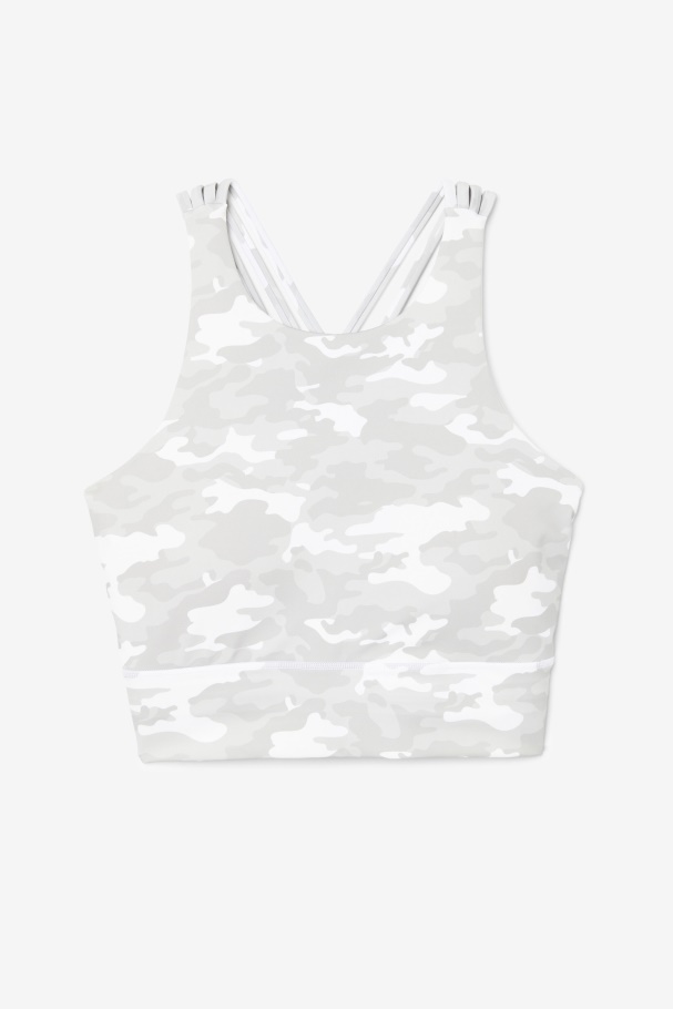 Uplift High Neck Sports Bra White Fila UK