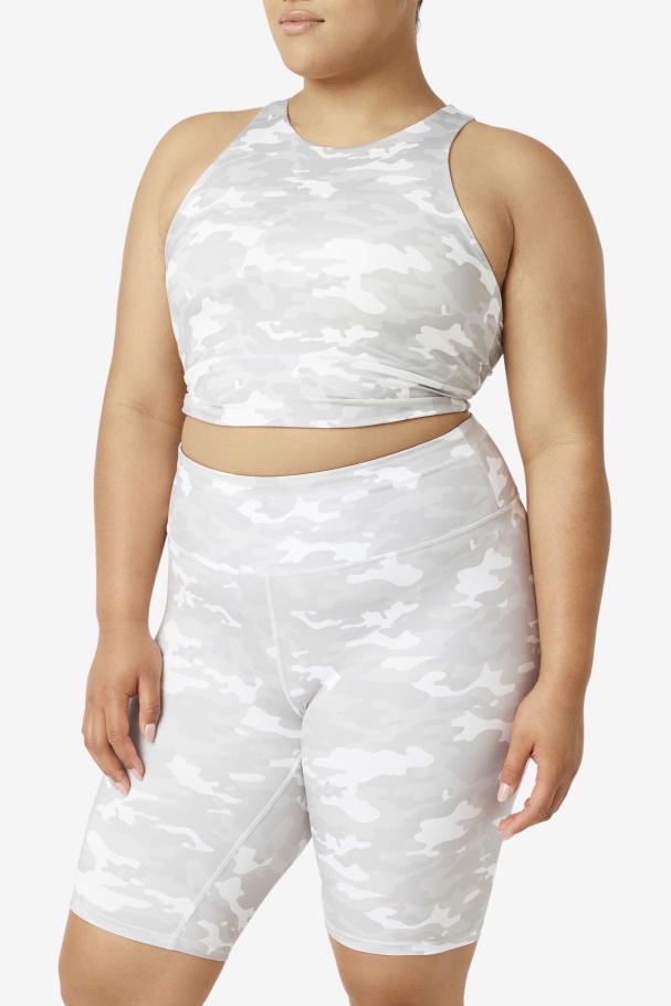 Uplift High Neck Sports Bra White Fila UK