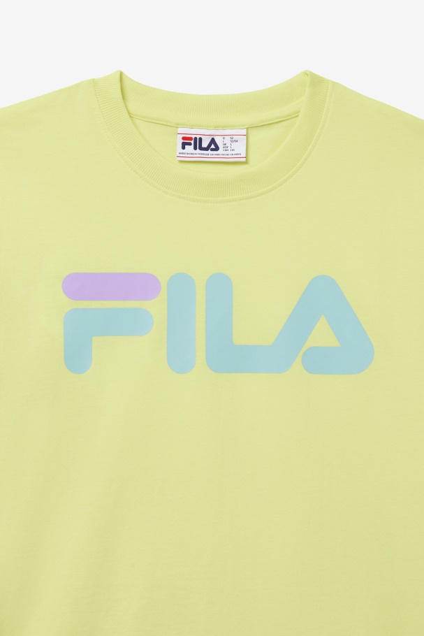 Men\'s Eagle Tee Pale Lime Yellow Fila UK