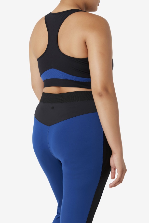 Uplift Racerback Sports Bra Fila UK Black/Navy Peony
