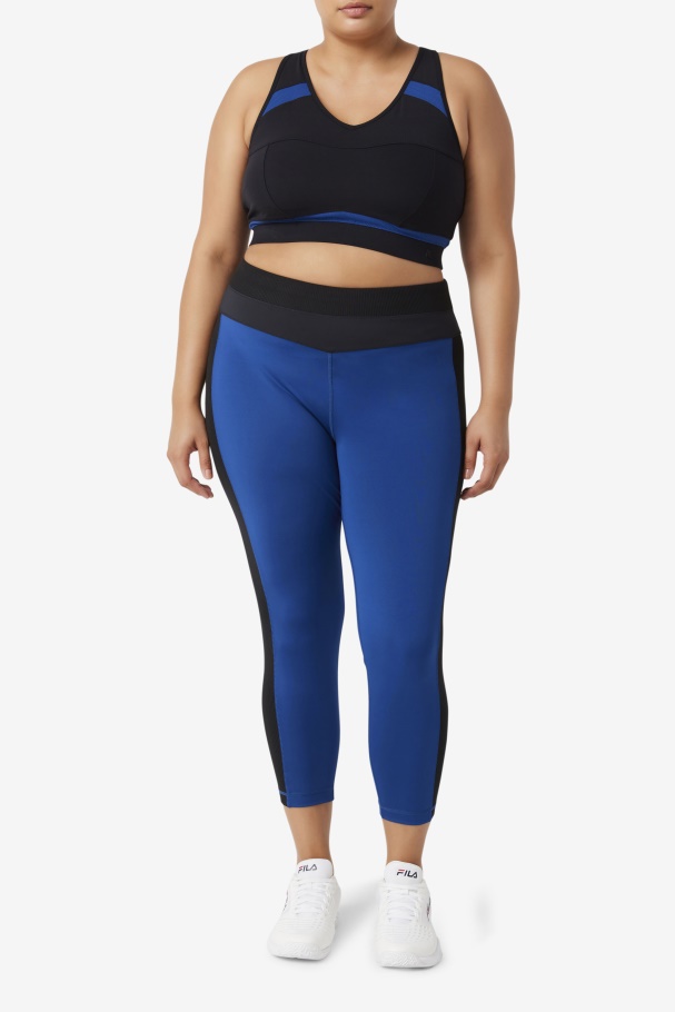 Uplift Racerback Sports Bra Fila UK Black/Navy Peony