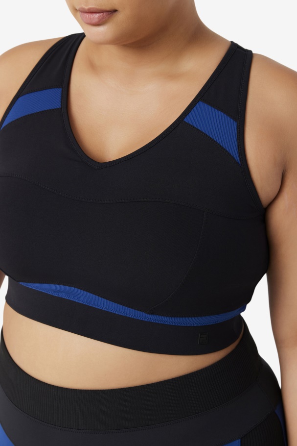 Uplift Racerback Sports Bra Fila UK Black/Navy Peony