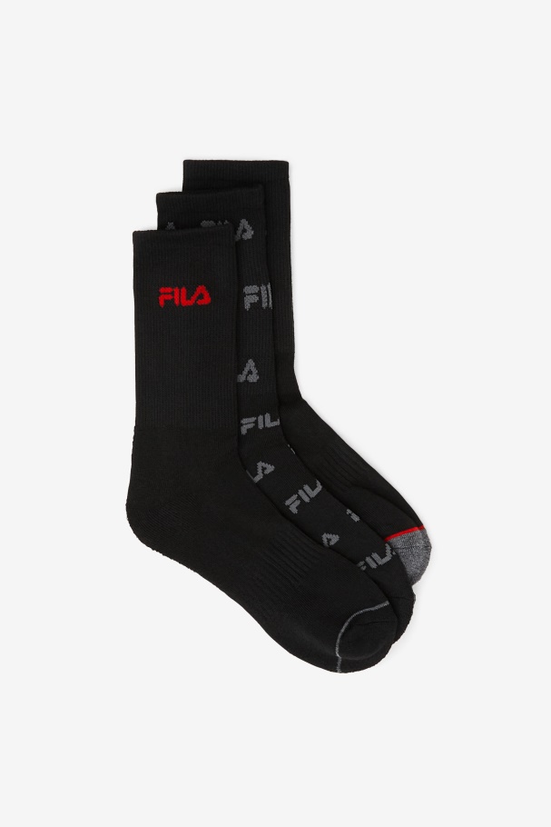 Fila UK Kids' Crew Sock 6-Pack Black