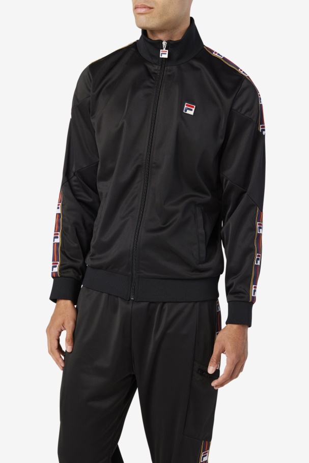 Black Carson Track Jacket Fila UK