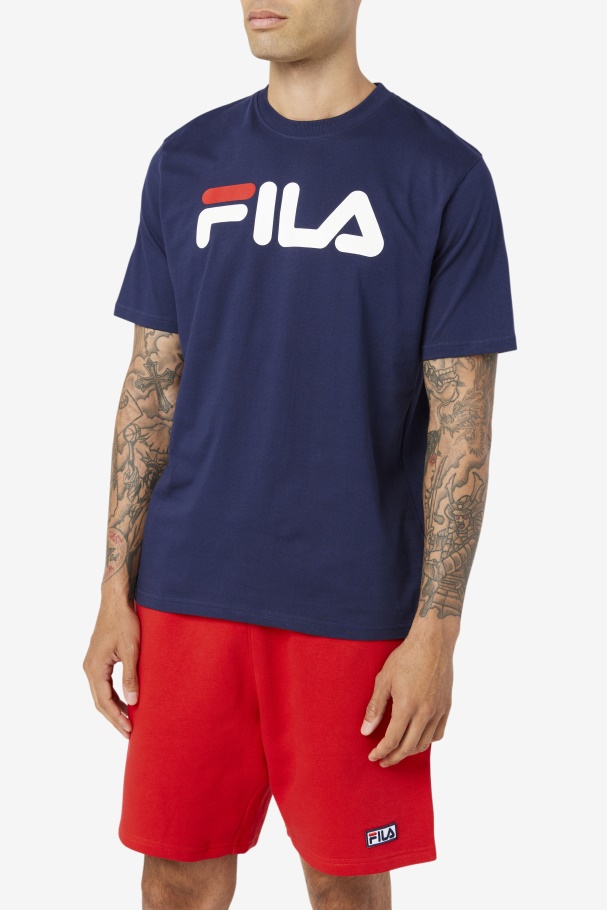 Fila UK Men\'s Eagle Tee Peacoat/White/Chinese Red