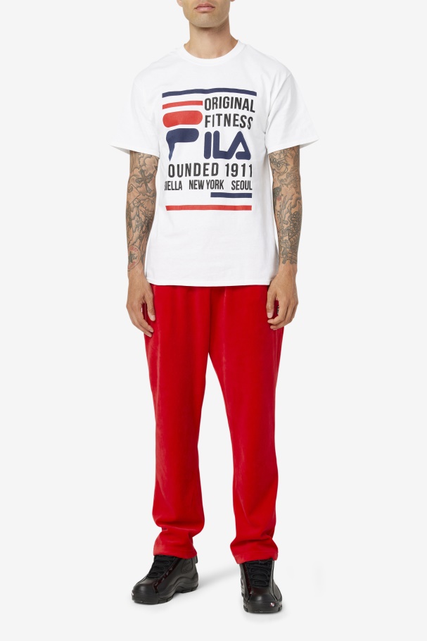 White/Navy/Red Original Fitness Tee Fila UK