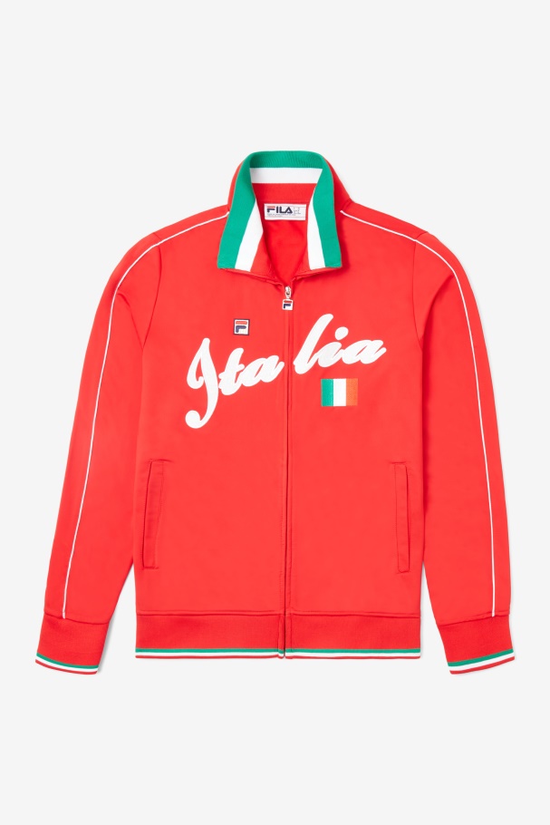 Red/White Fila UK Italia Track Jacket