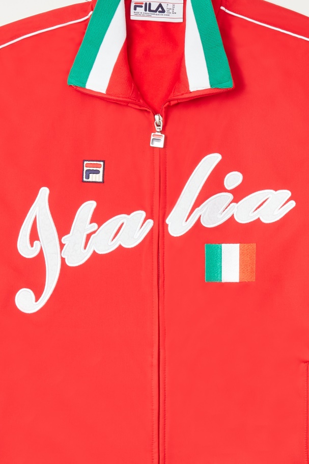 Red/White Fila UK Italia Track Jacket