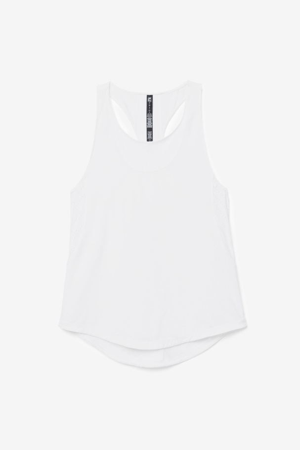 Uplift Textured Racerback Tank Top Fila UK White