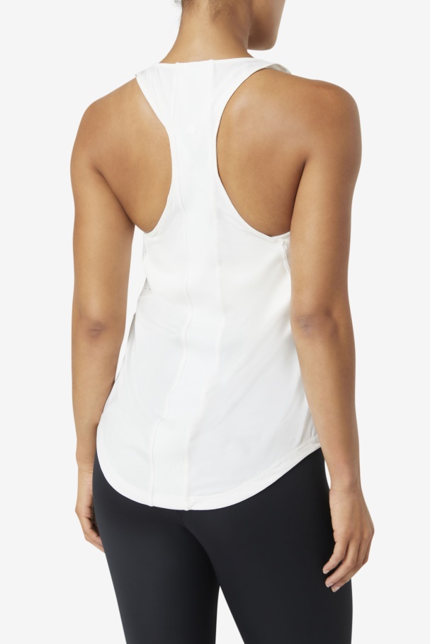 Uplift Textured Racerback Tank Top Fila UK White