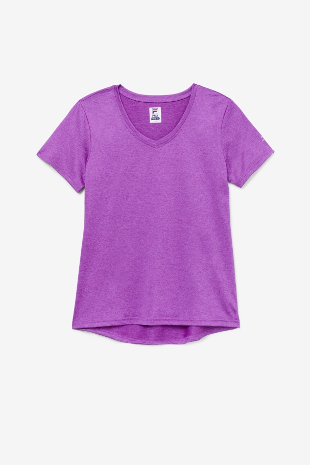 Pickleball Silky V-Neck Fila UK Purple Cactus Heather