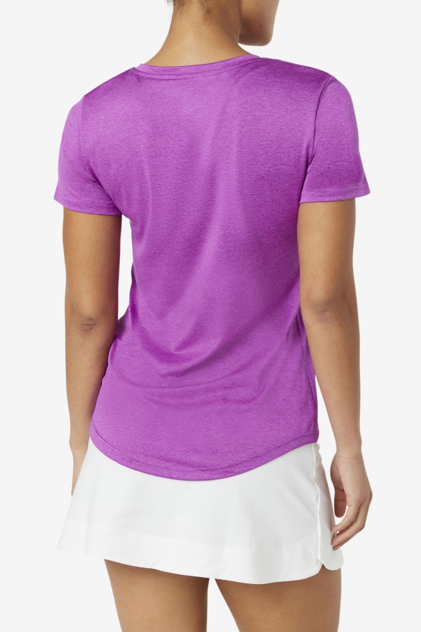 Pickleball Silky V-Neck Fila UK Purple Cactus Heather
