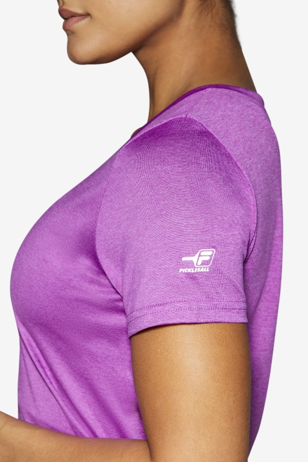 Pickleball Silky V-Neck Fila UK Purple Cactus Heather