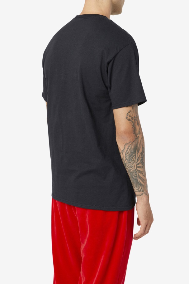 Fila UK Black/White/Red stacked tee shirt