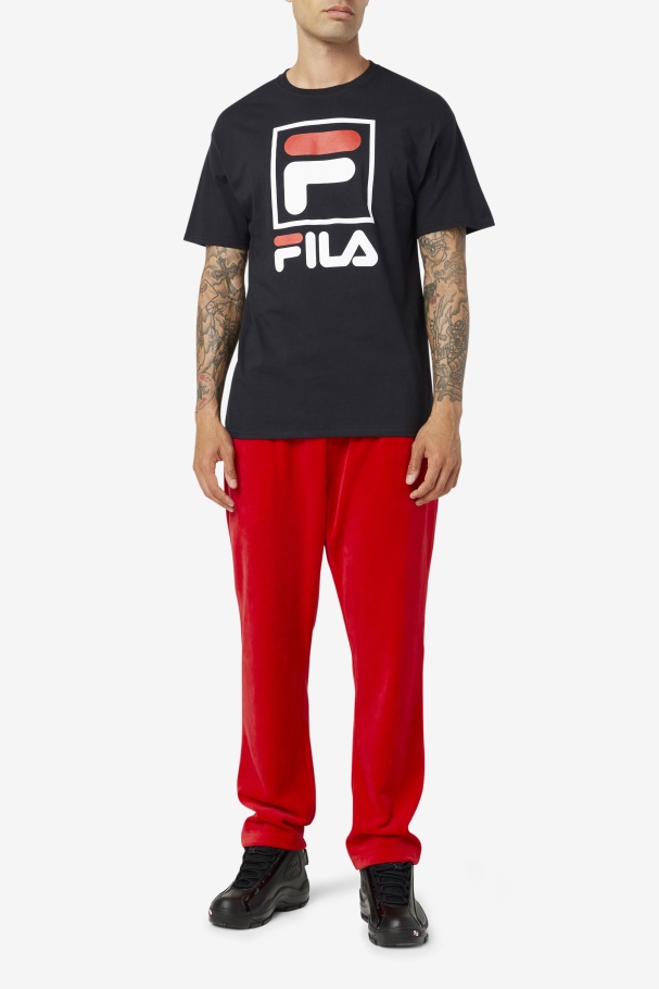 Fila UK Black/White/Red stacked tee shirt