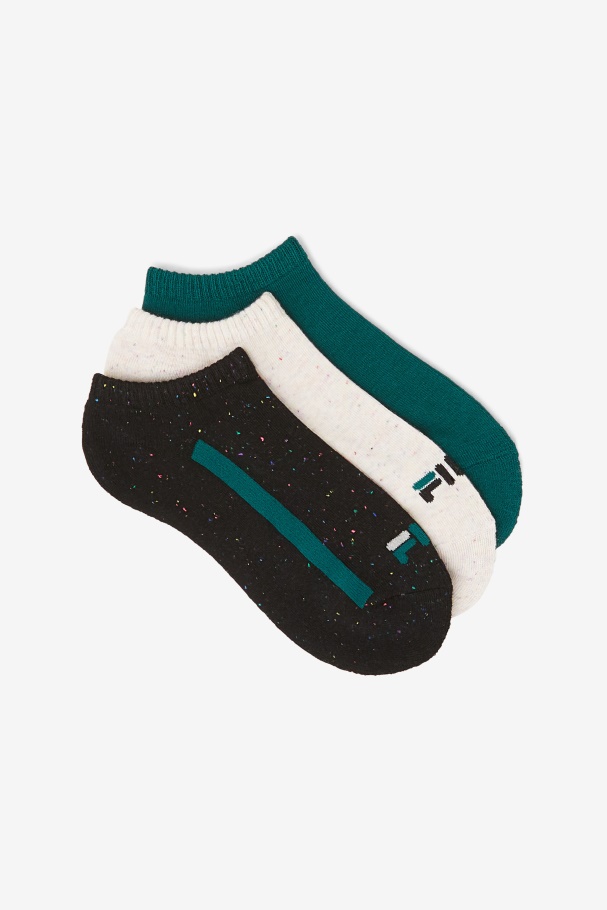 Women's Speckle Stripe No Show Sock 3-Pack Fila UK Black