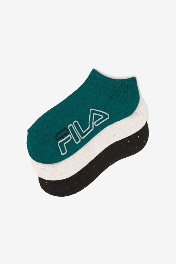 Women\'s Speckle Stripe No Show Sock 3-Pack Fila UK Black