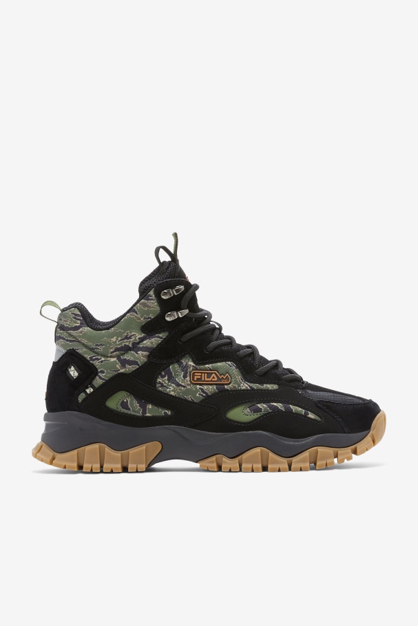 Black/Chive/Gum Fila UK Men's Ray Tracer TR 2 MID