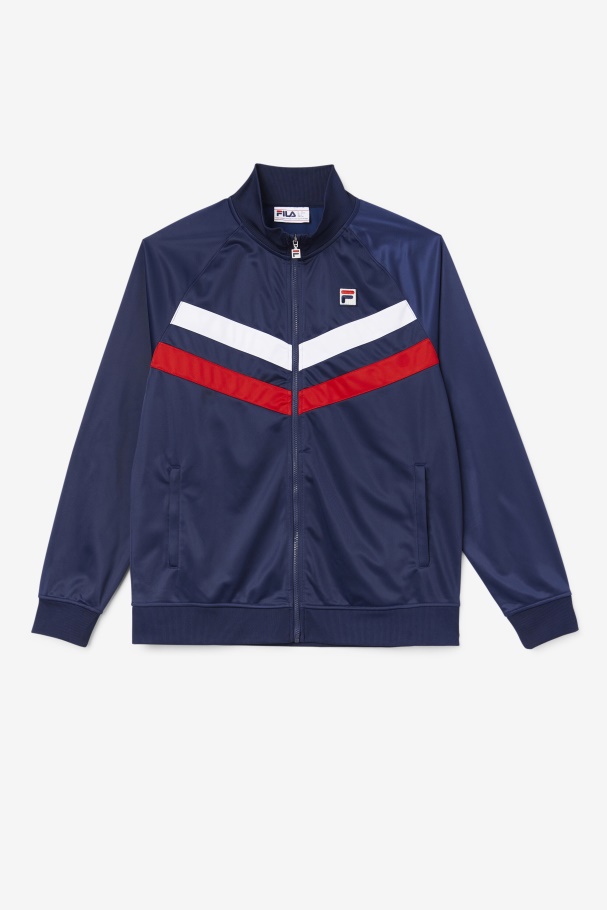 Navy/Red/White Fila UK Jaya Track Jacket