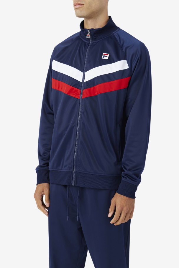 Navy/Red/White Fila UK Jaya Track Jacket