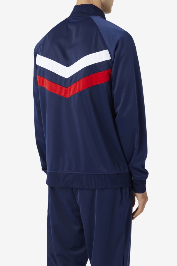 Navy/Red/White Fila UK Jaya Track Jacket
